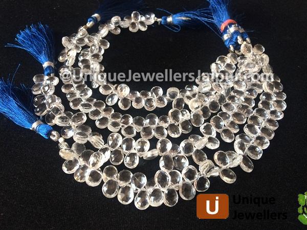 Crystal Quartz Faceted Pear Beads